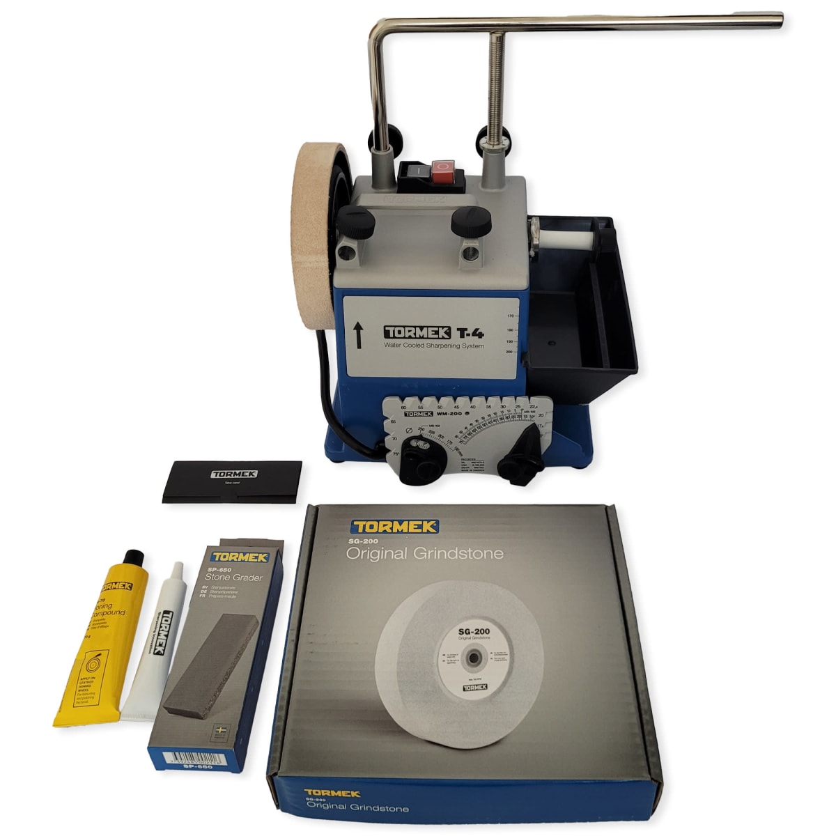 Pack Afiladora Tormek TORMT4 con Kit de Guias de Afilado HTK-1006 y TNT-80817