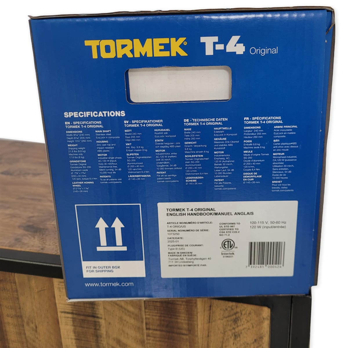 Pack Afiladora Tormek Mod: TORMT4 + Kit de Guias de Afilado HTK-100610