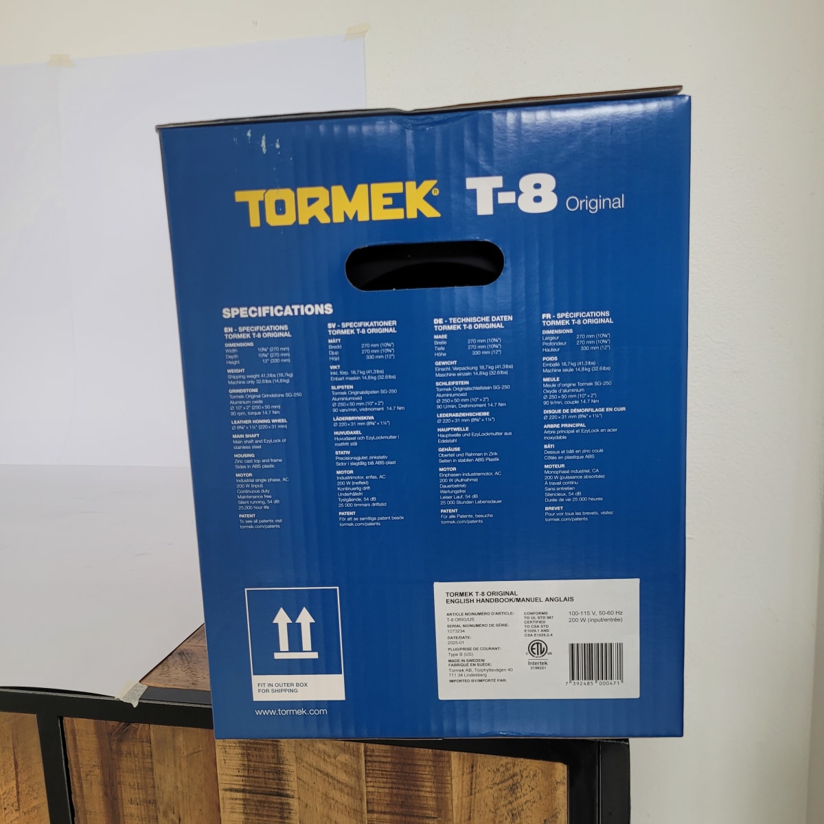 Pack Afiladora Tormek Mod: TORMT8 + Kit de Guias de Afilado HTK-100629