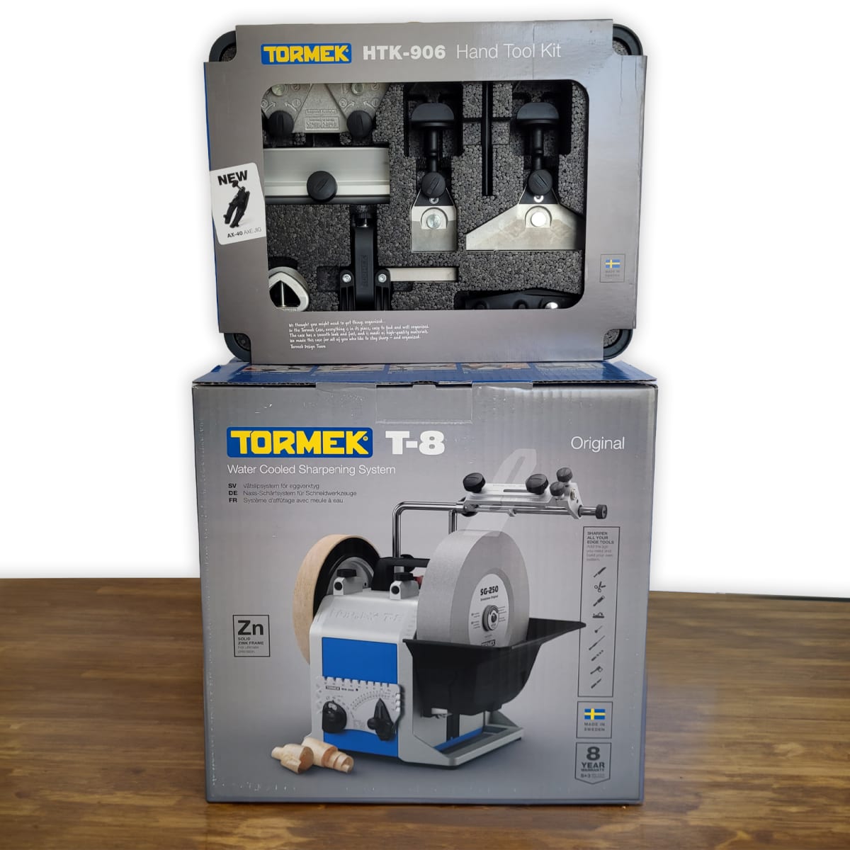 Pack Afiladora Tormek TORMT8 con Kit de Guias de Afilado HTK-1006 y TNT-80838