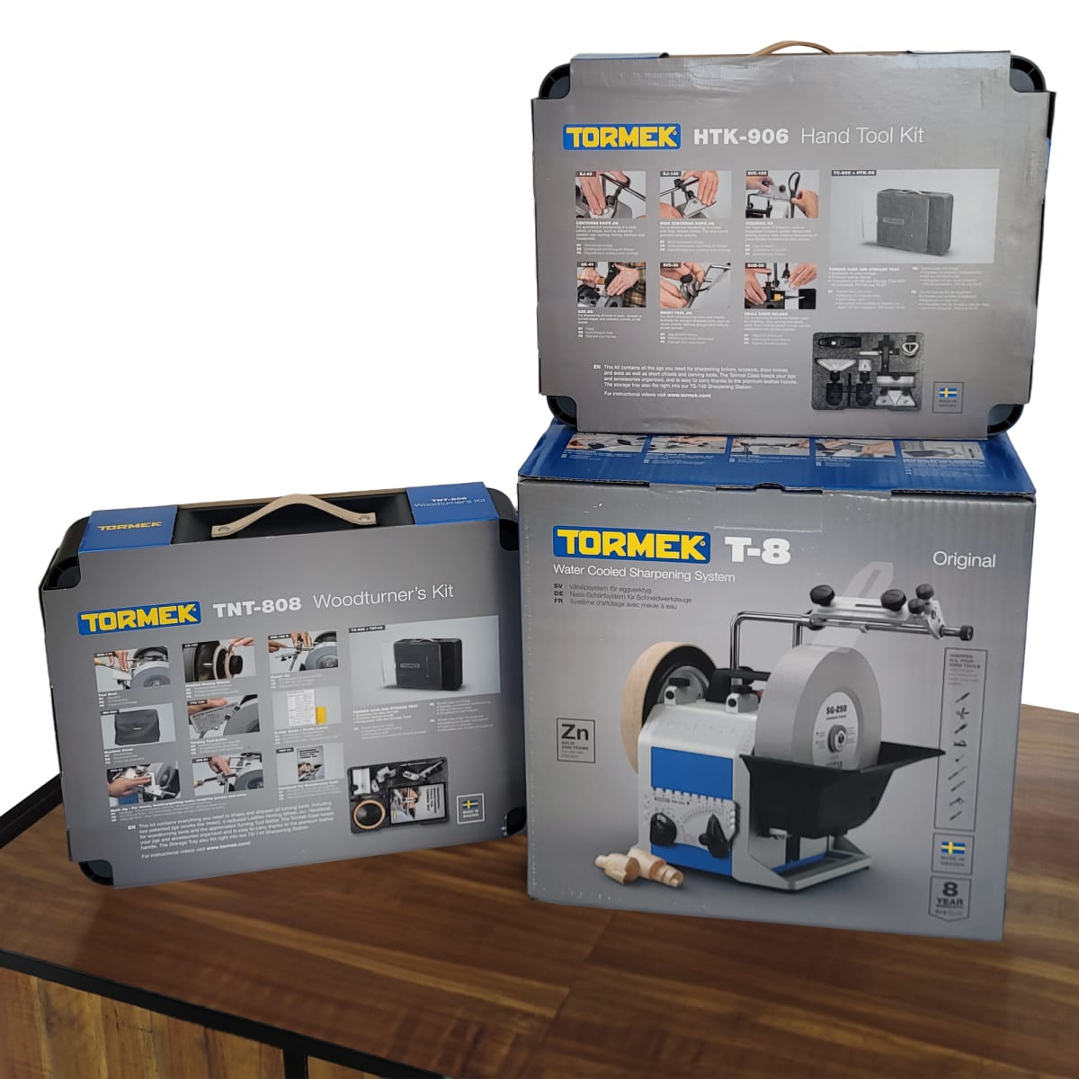 Pack Afiladora Tormek TORMT8 con Kit de Guias de Afilado HTK-1006 y TNT-8082