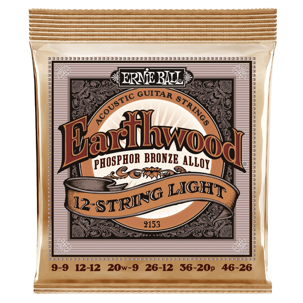 Cuerdas 2153 para Guitarra Electroacustica. 12-String. Earthwood Phosphor Bronze Light .009 .009 - .046 .026 0