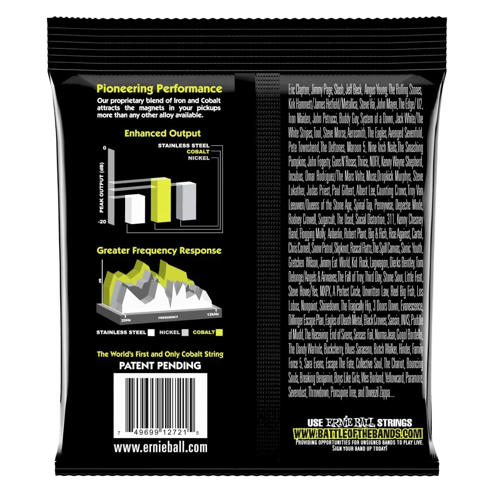 Cuerdas para Guitarra Electrica. 6-String. Slinky Cobalt .010 - .0462