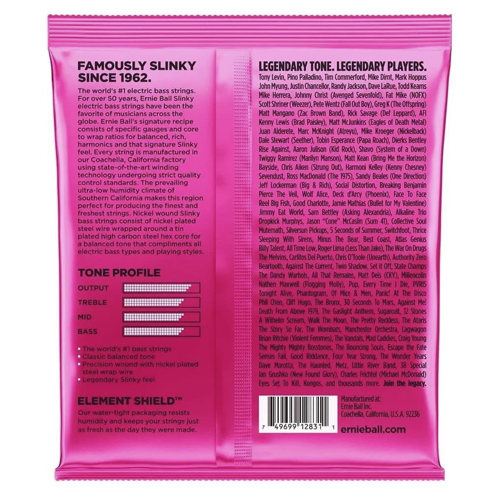 Cuerdas Mod: 2834 para Bajo Electrico. 4-String. Super Slinky .045 - .1002