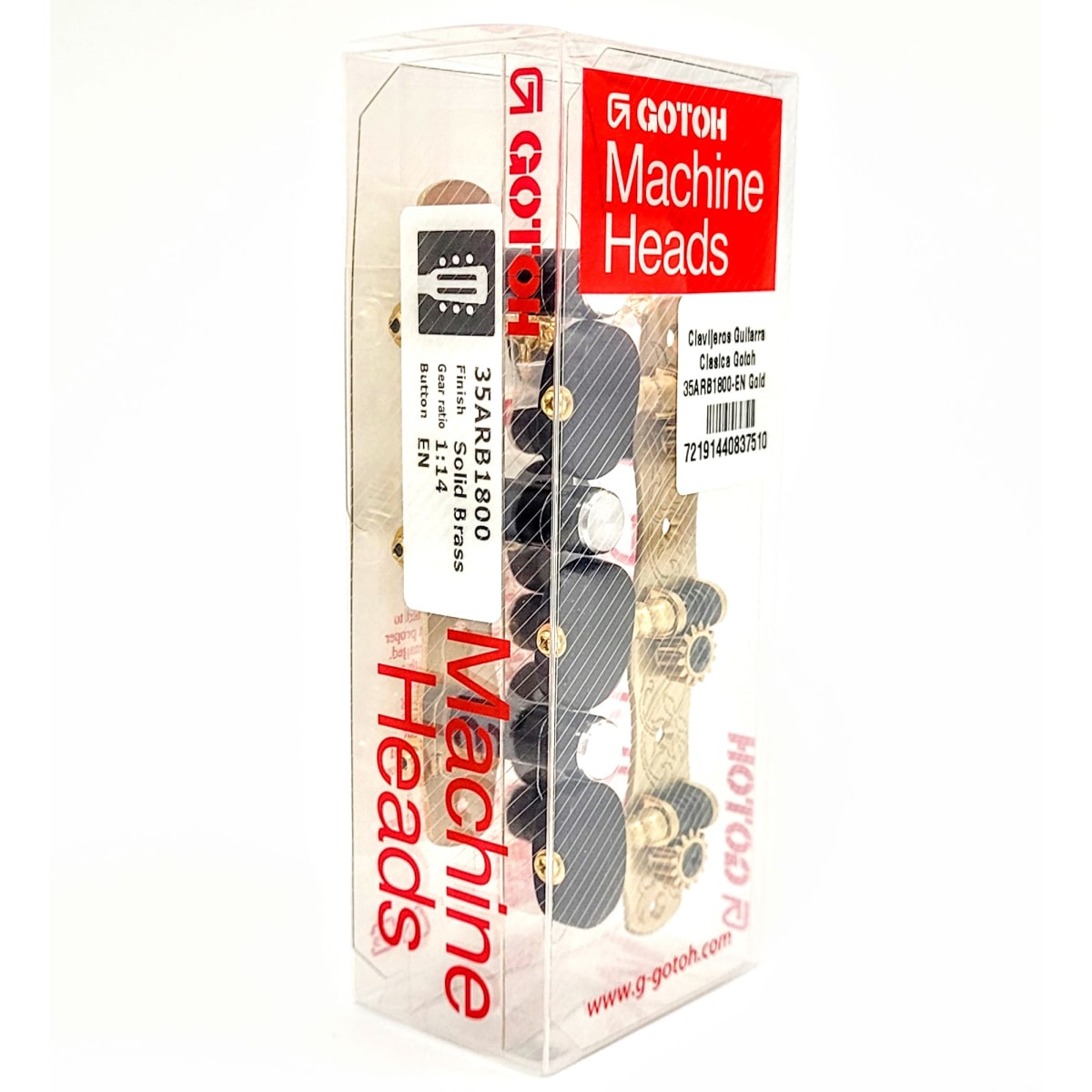 Clavijero Guitarra Clásica Gotoh 3L+3R Gold 35ARB1800-EN Gold y Botón de Madera Negro7