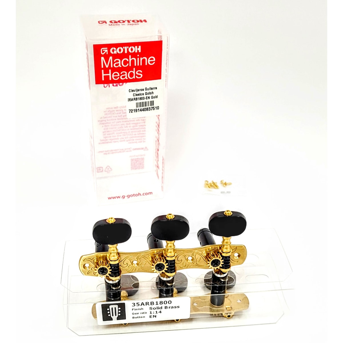 Clavijero Guitarra Clásica Gotoh 3L+3R Gold 35ARB1800-EN Gold y Botón de Madera Negro8