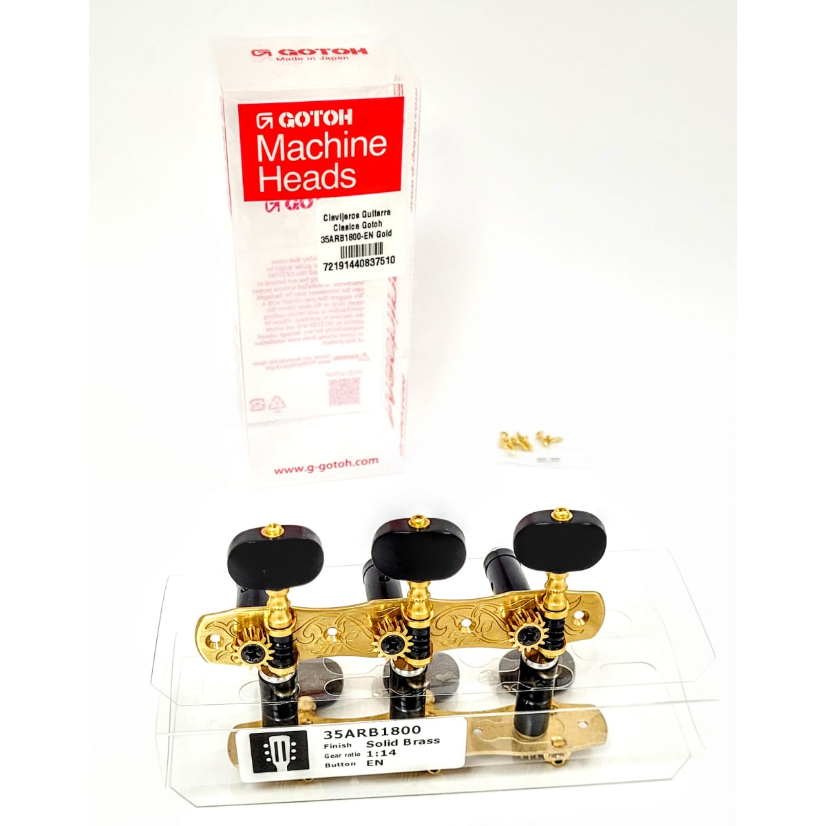 Clavijero Guitarra Clásica Gotoh 3L+3R Gold 35ARB1800-EN Gold y Botón de Madera Negro9