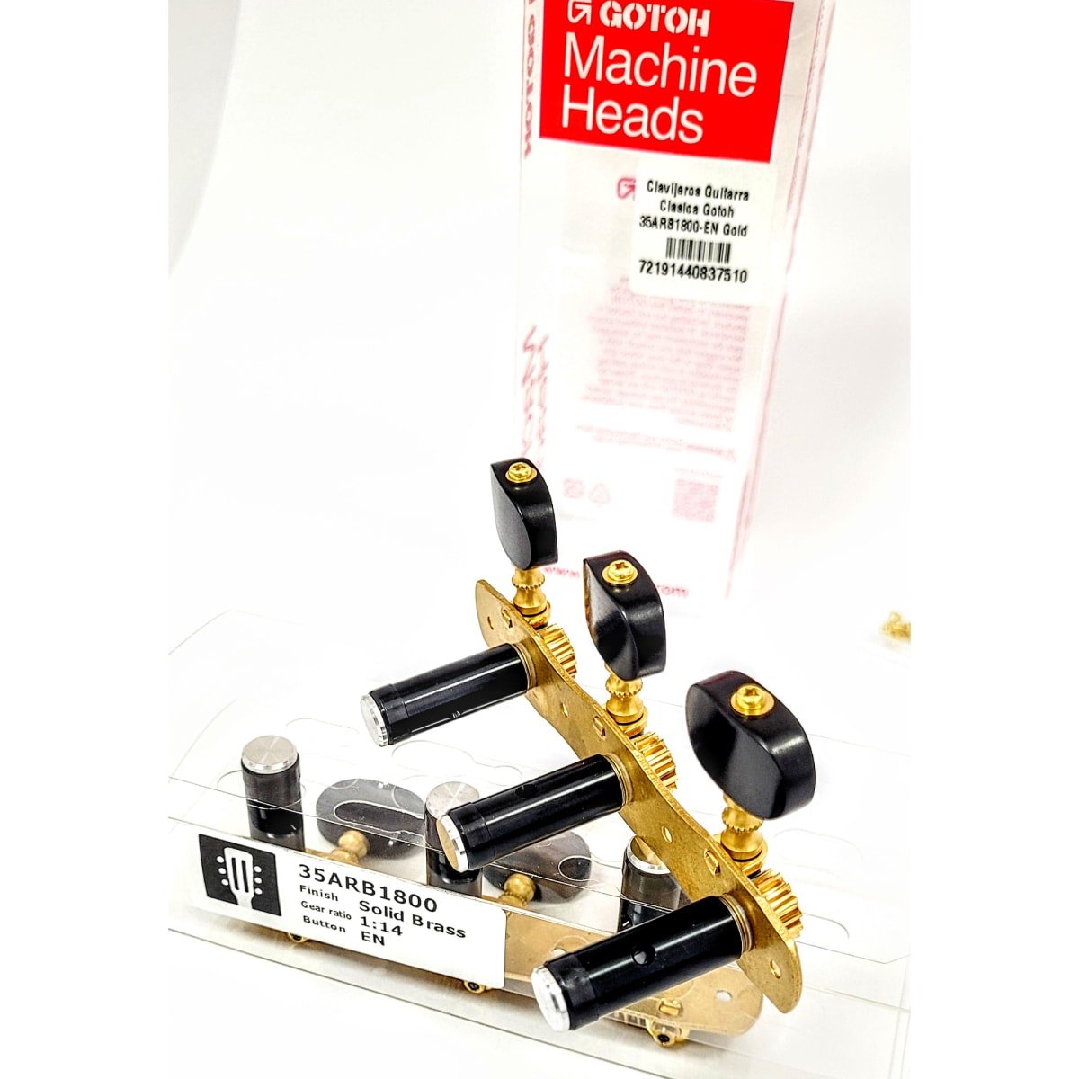 Clavijero Guitarra Clásica Gotoh 3L+3R Gold 35ARB1800-EN Gold y Botón de Madera Negro5