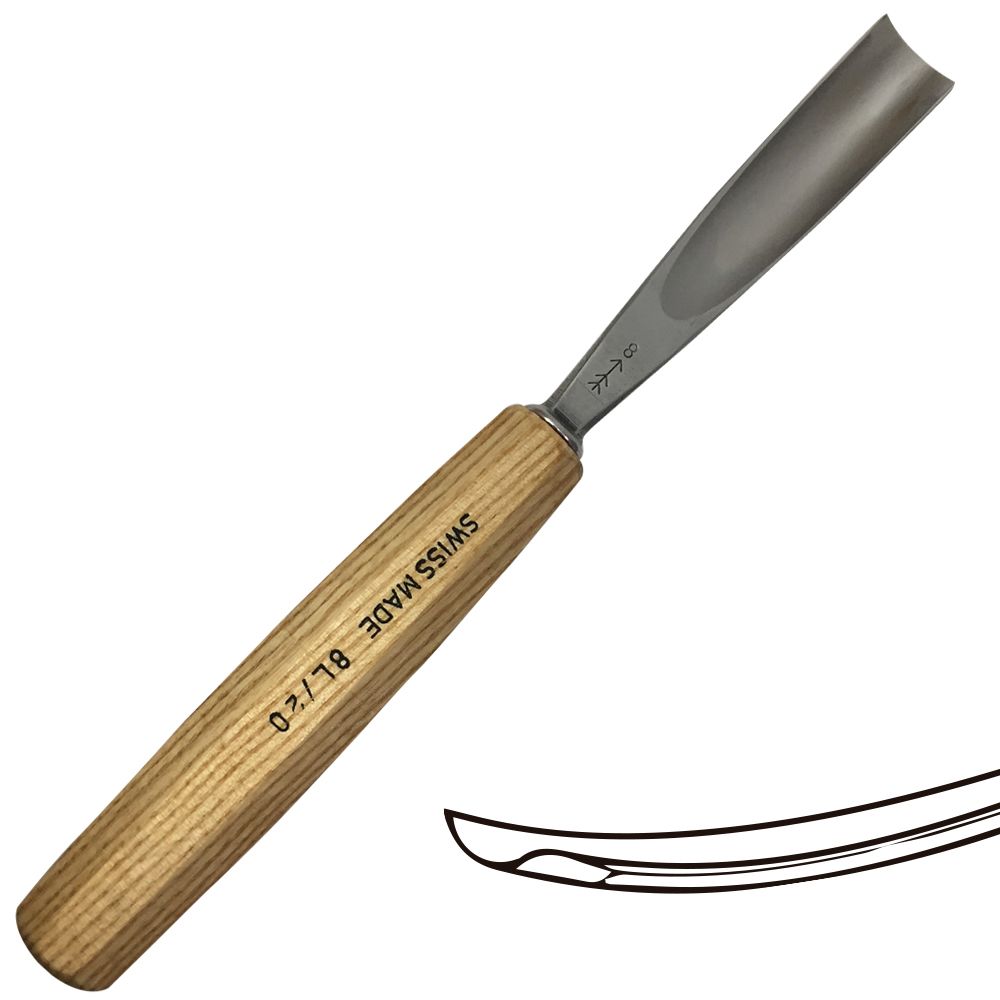 Gubia No 8L Semi Curva de 20 mm de ancho para hacer Cuchara o Cuenco 0