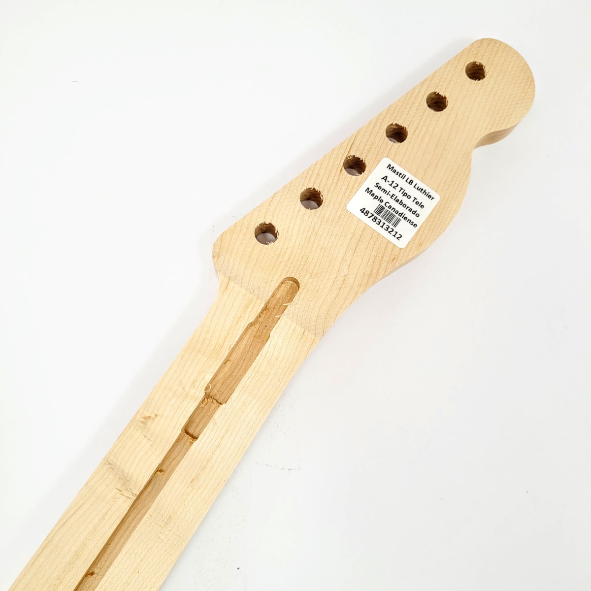 Mastil LB Luthier A-12 Tipo Tele Semi Elaborado de Maple Canadiense Especial2