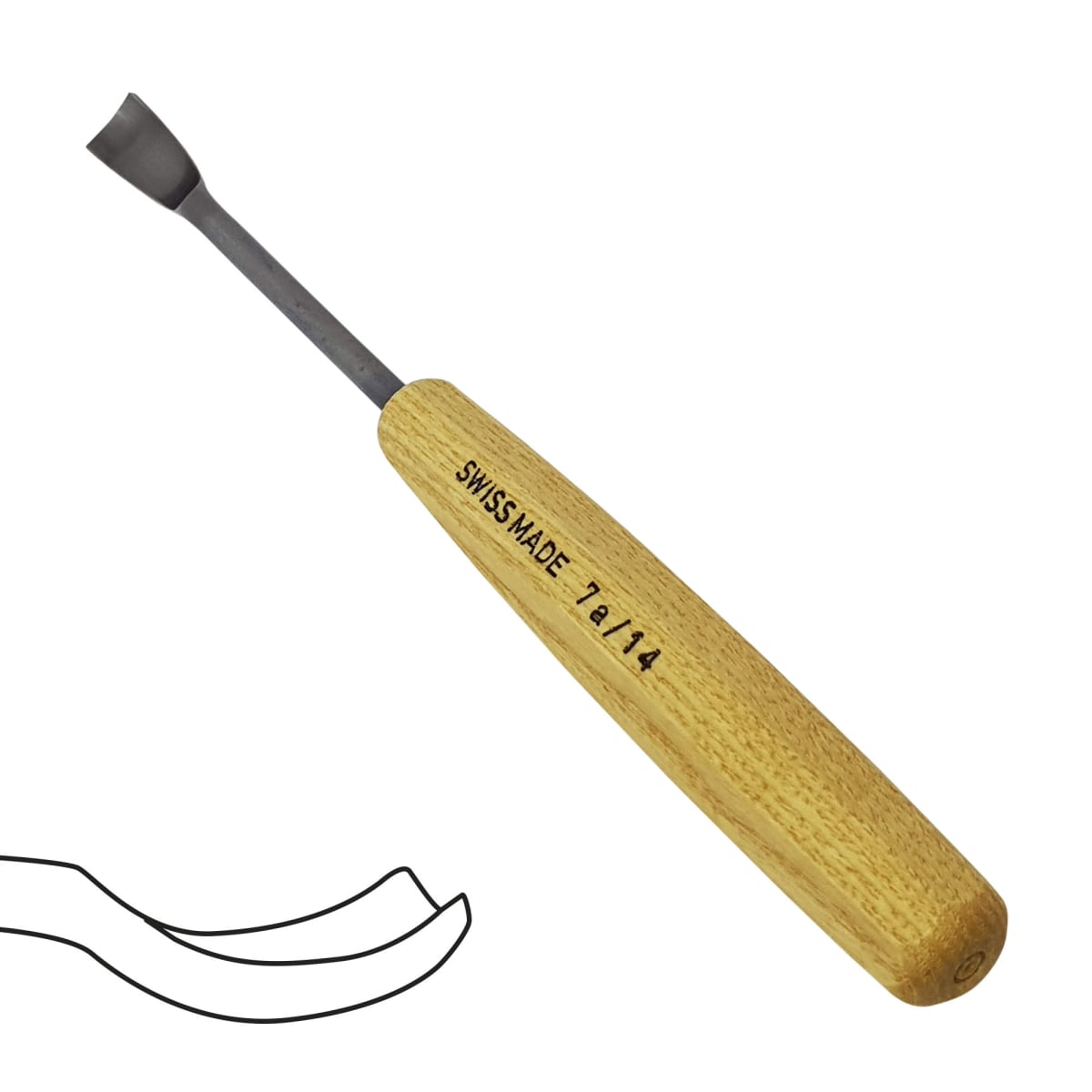 Gubia No 7A de 14 mm. Cuchara Corta Semi Curva 0