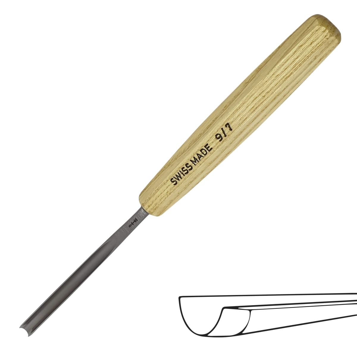 Gubia No 9 Semi Curva de 7 mm de ancho 0