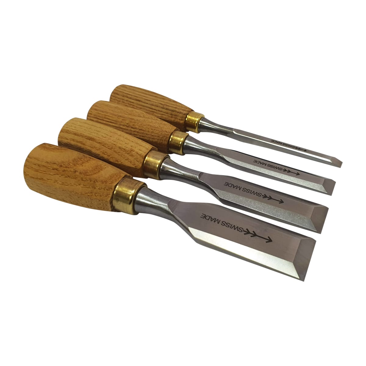 Set de 4 Mini Formones Carpinteros + Base de Madera. Mod: Bch 4er6