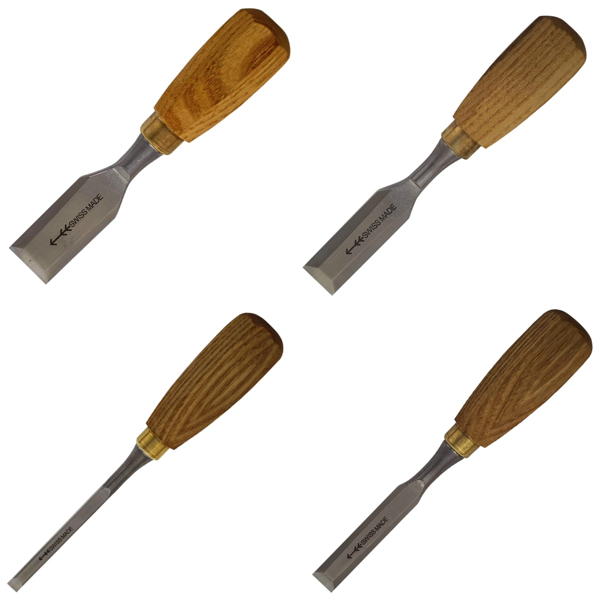 Set de 4 Mini Formones Carpinteros + Base de Madera. Mod: Bch 4er7