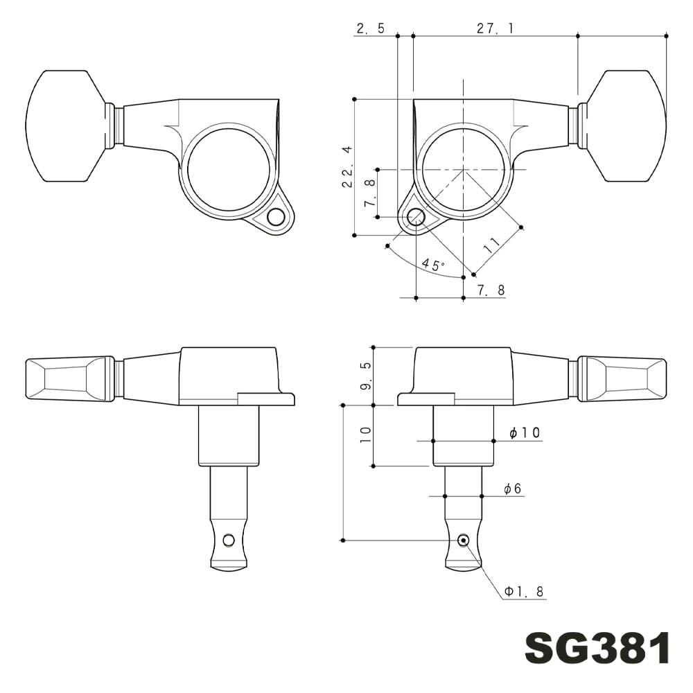 Clavijero 3L+3R Cosmo Black SG381-073