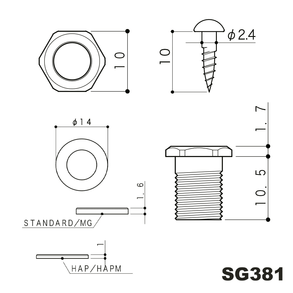 Clavijero 3L+3R Cosmo Black SG381-074