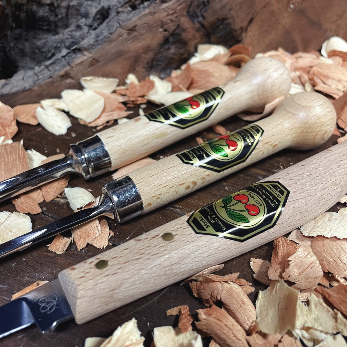 Set de 2 Gubias y 1 Cuchillo Two Cherries 3450 SB para Xilografia4