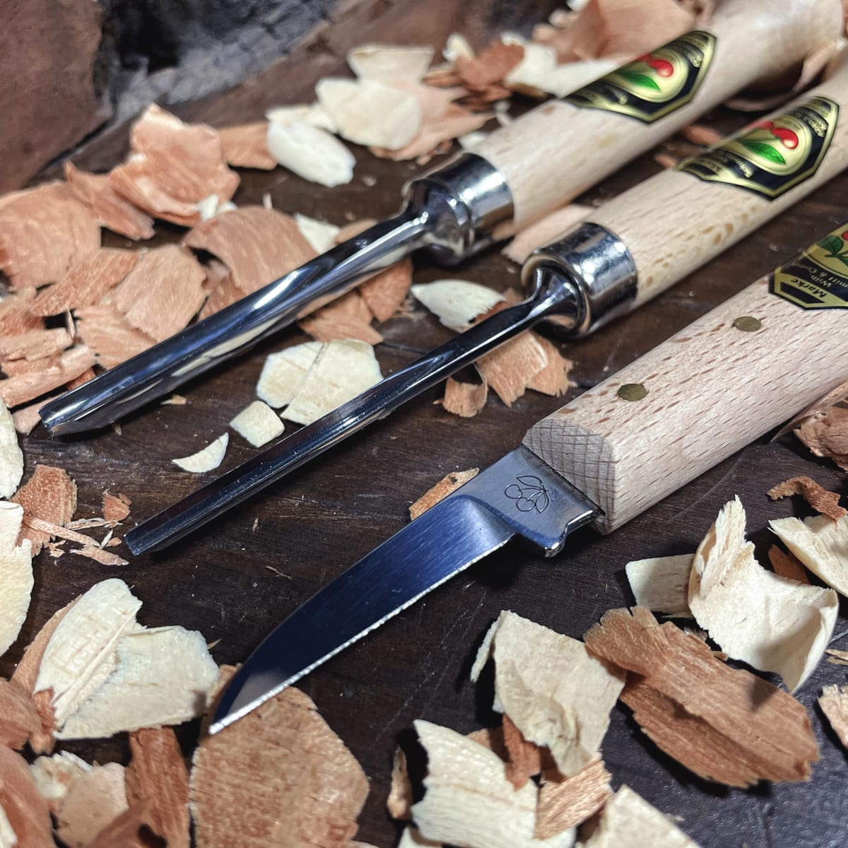 Set de 2 Gubias y 1 Cuchillo Two Cherries 3450 SB para Xilografia5