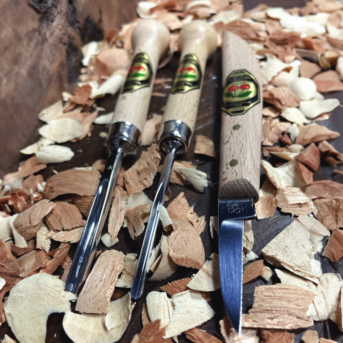 Set de 2 Gubias y 1 Cuchillo Two Cherries 3450 SB para Xilografia6