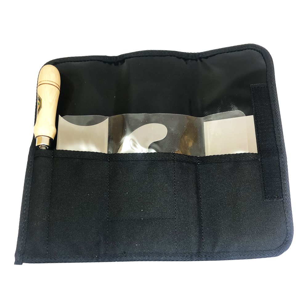 Set 3824 de 2 Rasquetas 1 Bruñidor con Estuche de Cuero Two Cherries2