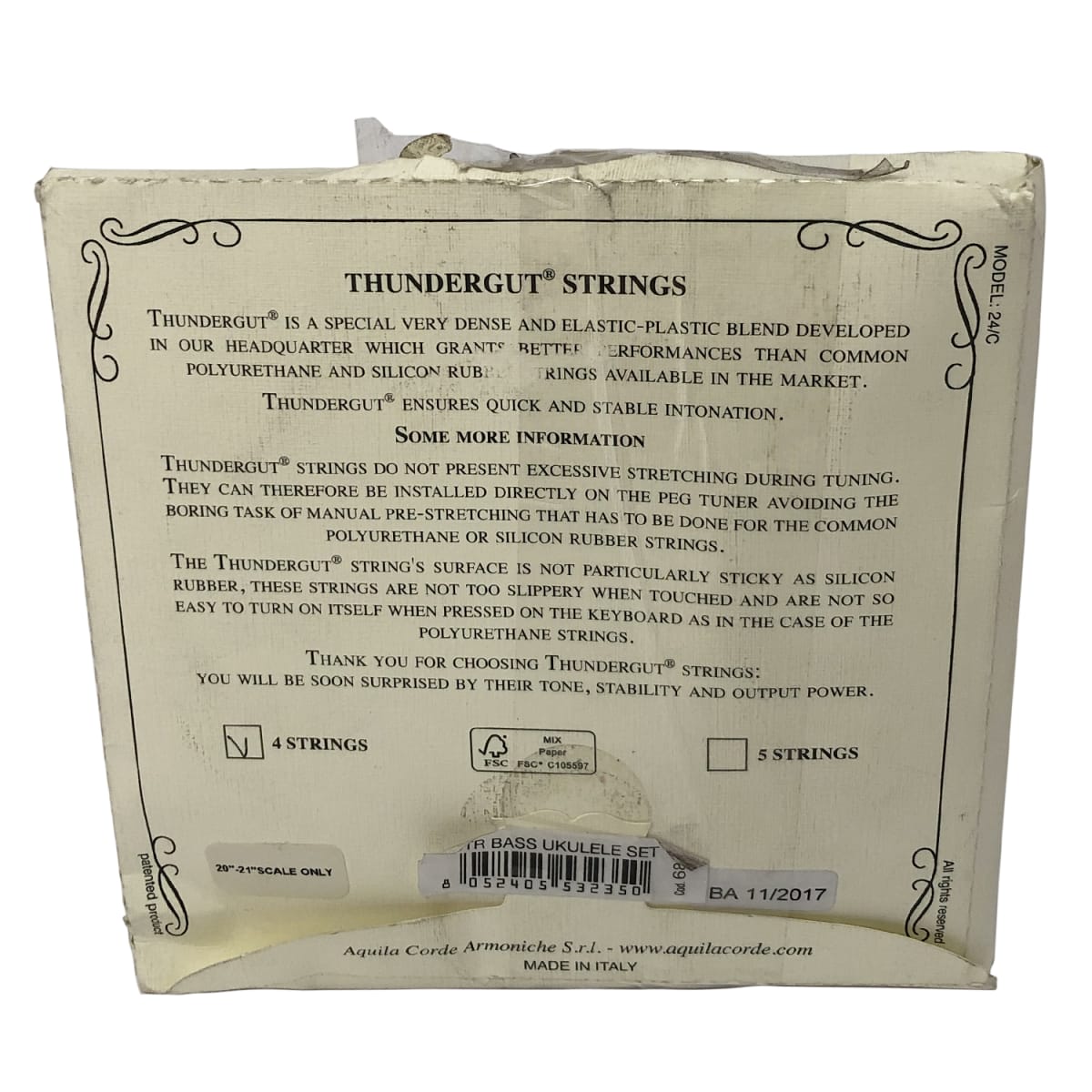 Cuerdas para Bass Ukulele. Mod 24/C ( 68 U) (Aquila®)2