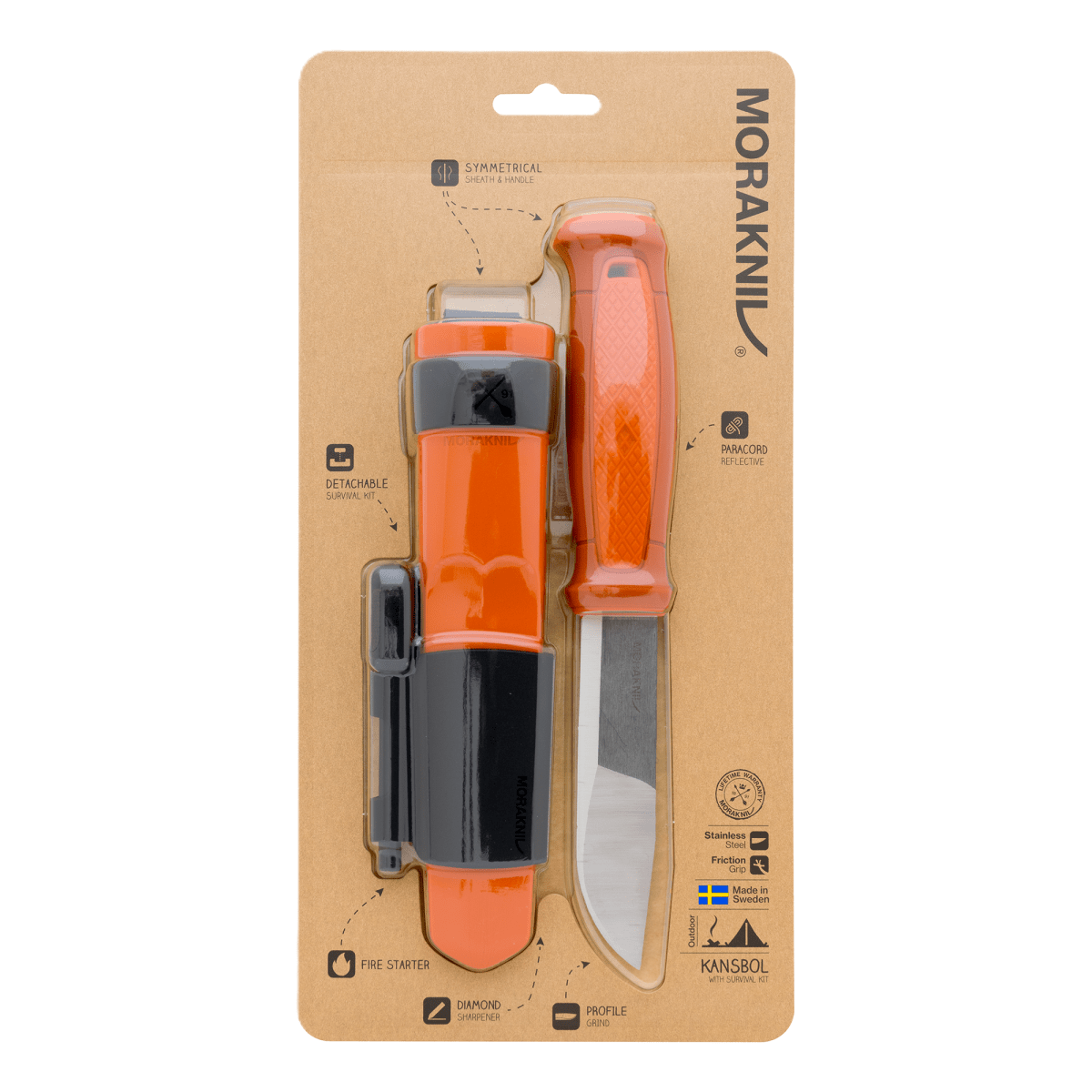 Cuchillo Morakniv Kansbol 13913 (S) Acero Inoxidable con Kit de Supervivencia Orange5