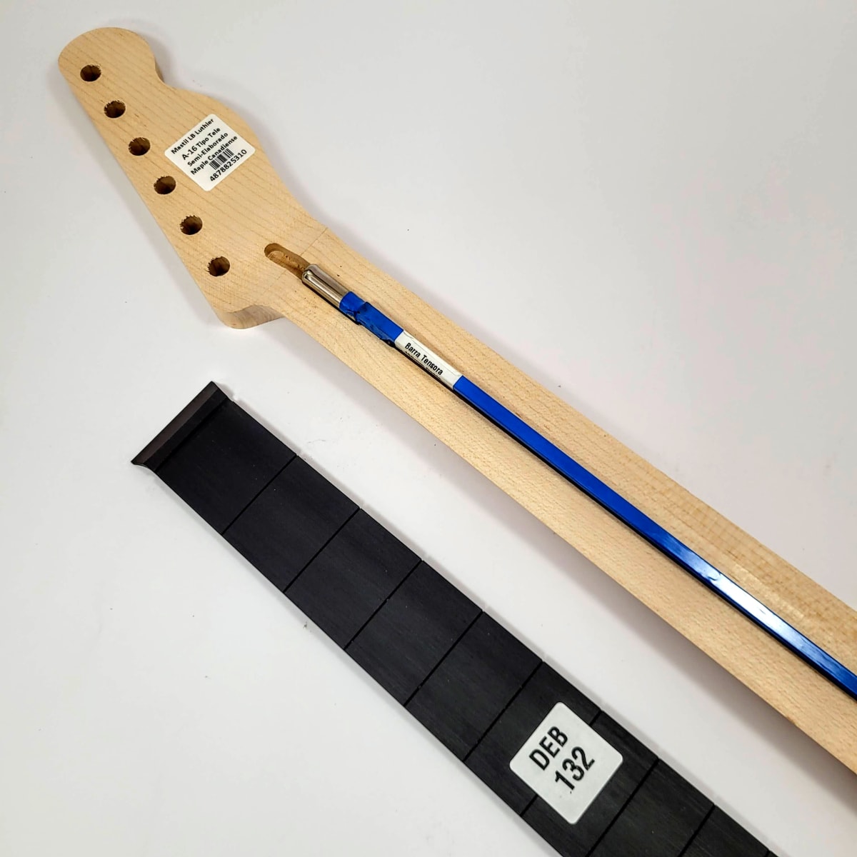 Kit Mod: 01 de Mastil Semi Elaborado Tipo Tele + Diapason Ranurado + Tensor3