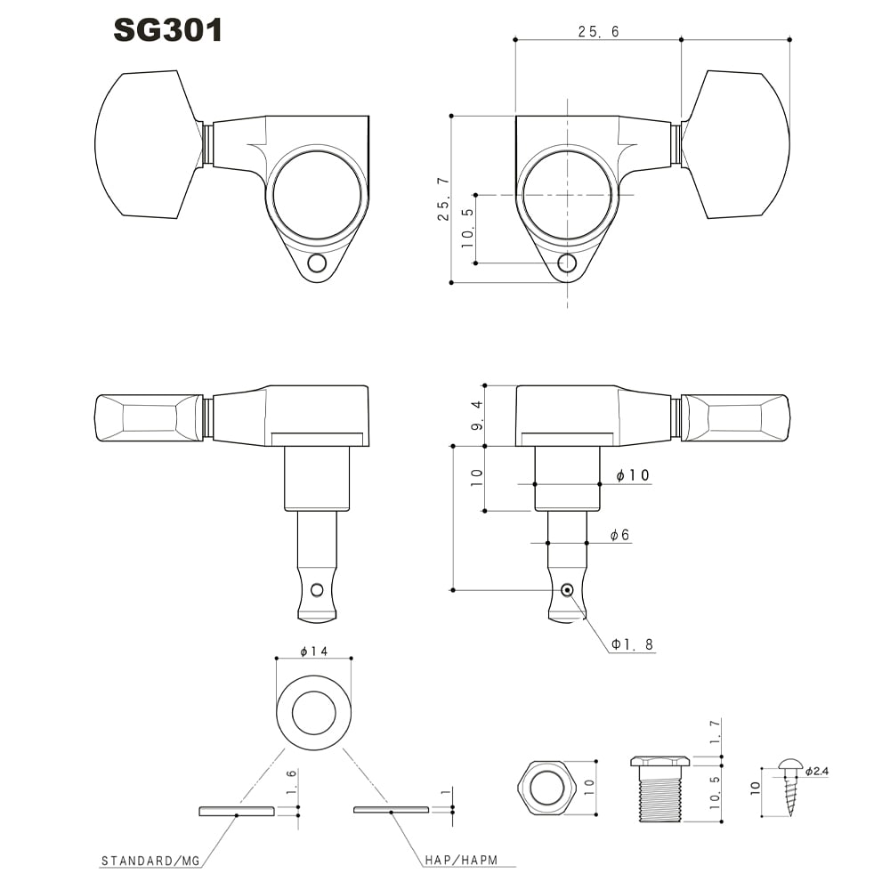 Clavijero 6L Gold SG301-04 Chrome 3