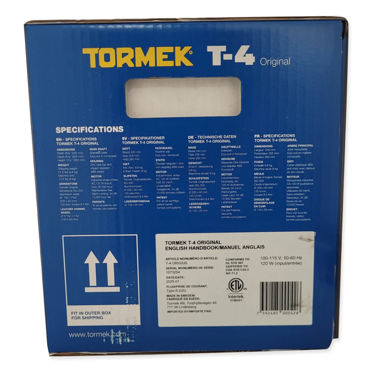 Pack Afiladora Tormek T4 + Guia para Cuchillos KJ-4512