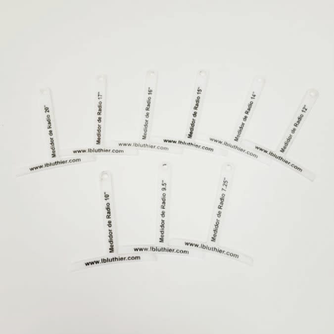Medidor Acrilico de Radio. 9 pcs, de 65mm de ancho Color Blanco 0
