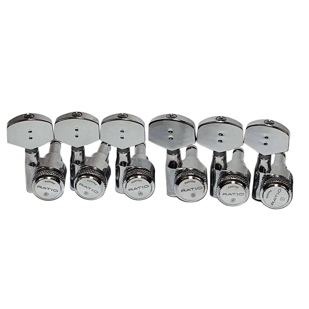 Clavijero 6L con Locking. Mod: PRL-8721-C0. Boton: 07. Color: Chrome4