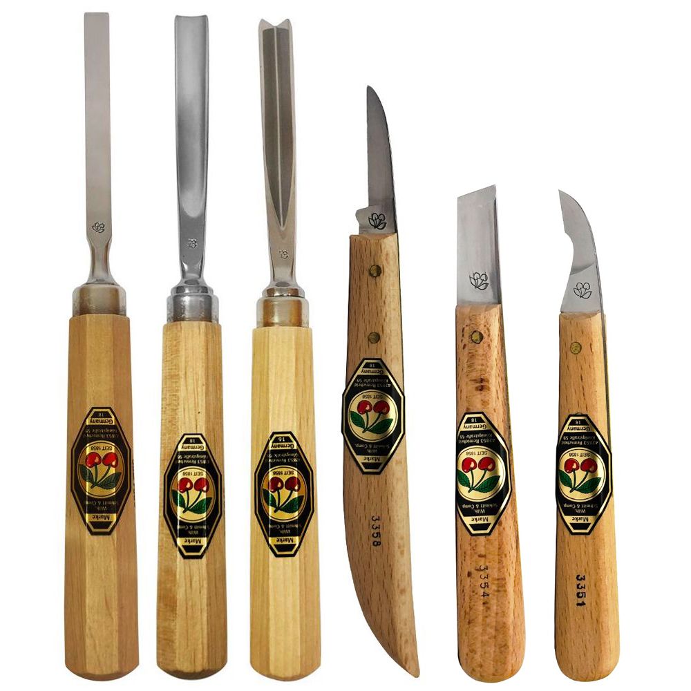 Set 3406 SB de 3 Mini Gubias y 3 Cuchillos Two Cherries para Xilografia y Tallado19