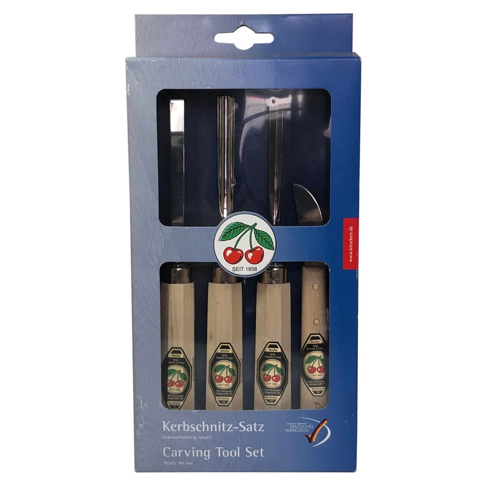 Set 3424 SB de 3 Mini Gubias y 1 Cuchillo Two Cherries para Xilografia y Tallado24