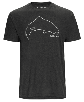 POLERA TROUT OUTLINE T-SHIRT CHARCOAL HEATHER