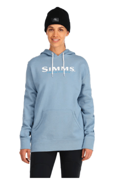POLERON WMS SIMMS LOGO HOODY CORNFLOWER HEATHER