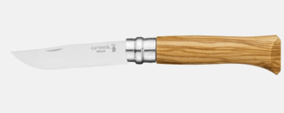 CUCHILLO INOX OLIVE WOOD + FUNDA DE CUERO WOOD BOX1