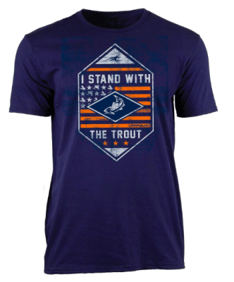 POLERA STAND W/TROUT BLUE1