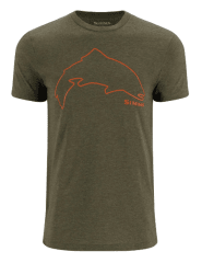 POLERA TROUT OUTLINE T-SHIRT LODEN HEATHER