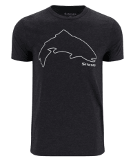 POLERA TROUT OUTLINE T-SHIRT DARK GUNMETAL HEATHER