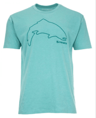 POLERA TROUT OUTLINE T-SHIRT OIL BLUE HEATHER