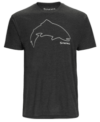 POLERA TROUT OUTLINE T-SHIRT CHARCOAL HEATHER
