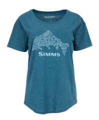 POLERA WMS FLORAL TROUT T-SHIRT STEEL BLUE HEATHER