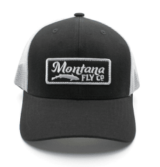 JOCKEY TRUCKER HAT RETRO FISH LOGO BLACK/WHITE