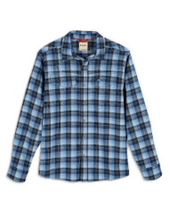 CAMISA GALLATIN FLANNEL LS SHIRT KENNEBEC PLAID STEEL BLUE