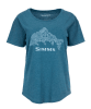 POLERA WMS FLORAL TROUT T-SHIRT STEEL BLUE HEATHER1