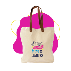 BOLSA DE COMPRAS CANVAS ASAS CUERO