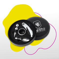 SET VINO SIMIL CUERO