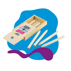 SET 6 LAPICES COLORES MADERA