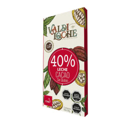 40% Chocolate Valdiloche sin gluten de Leche Origen Colombia