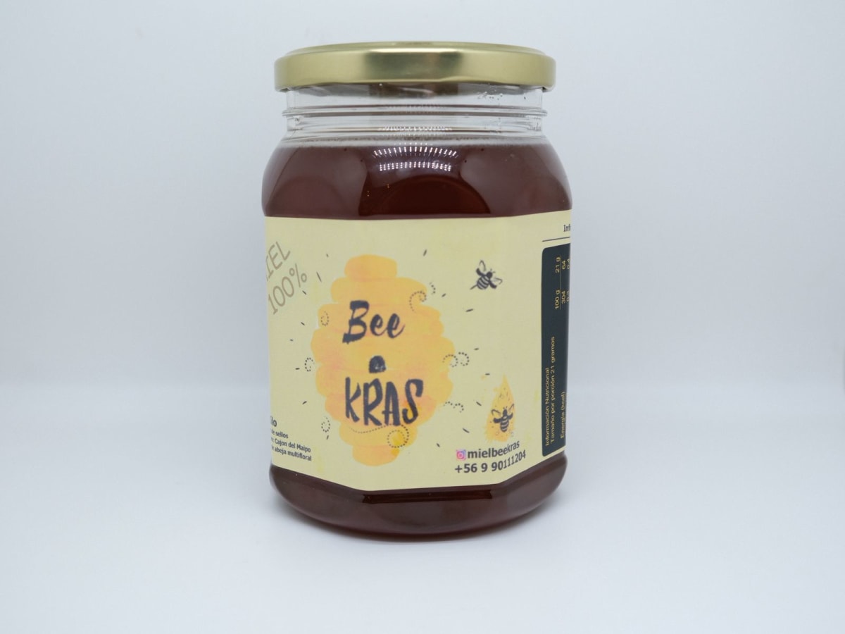 Miel multifloral 1 kilo frasco tapa dorada1